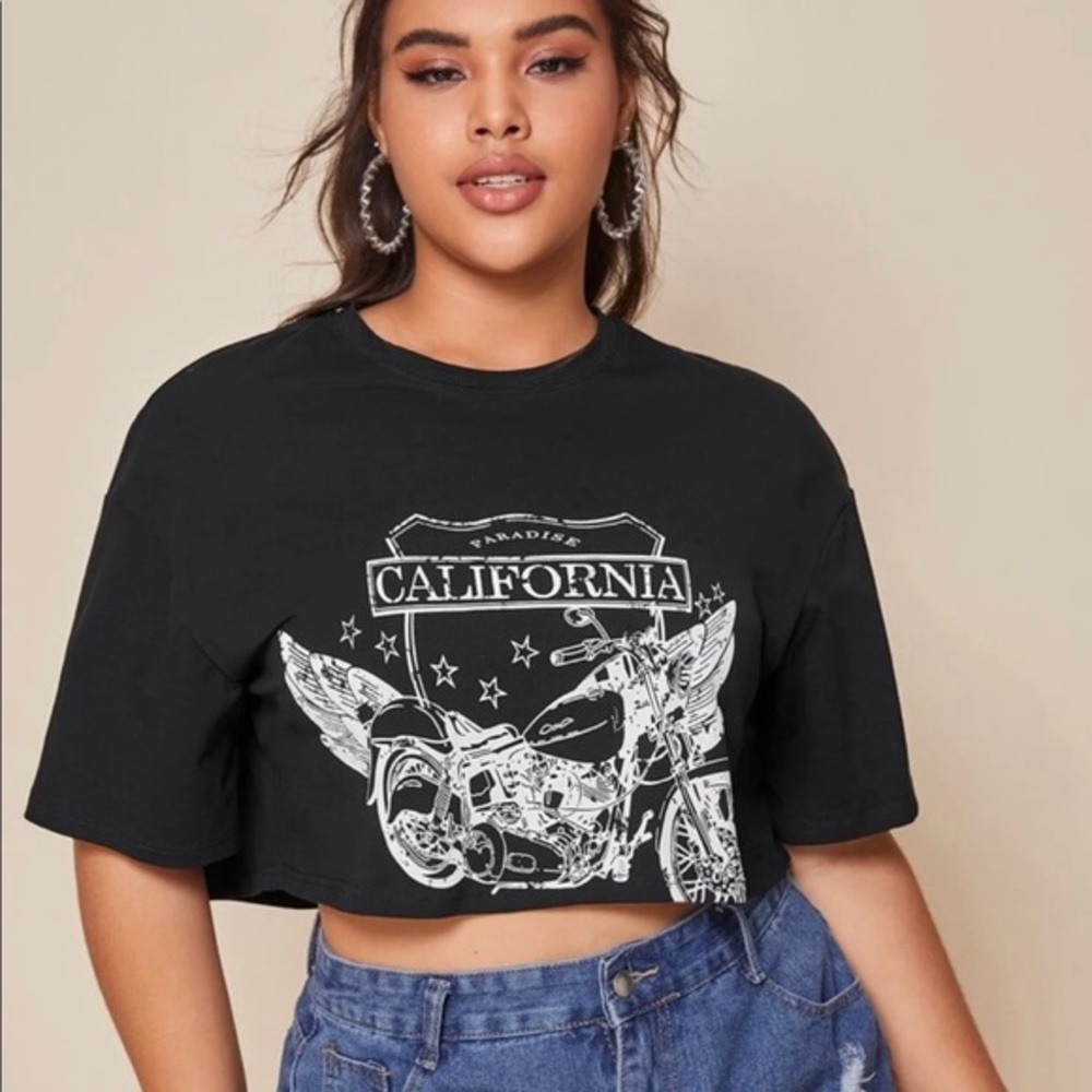 Cropped Motorcycle T-shirt